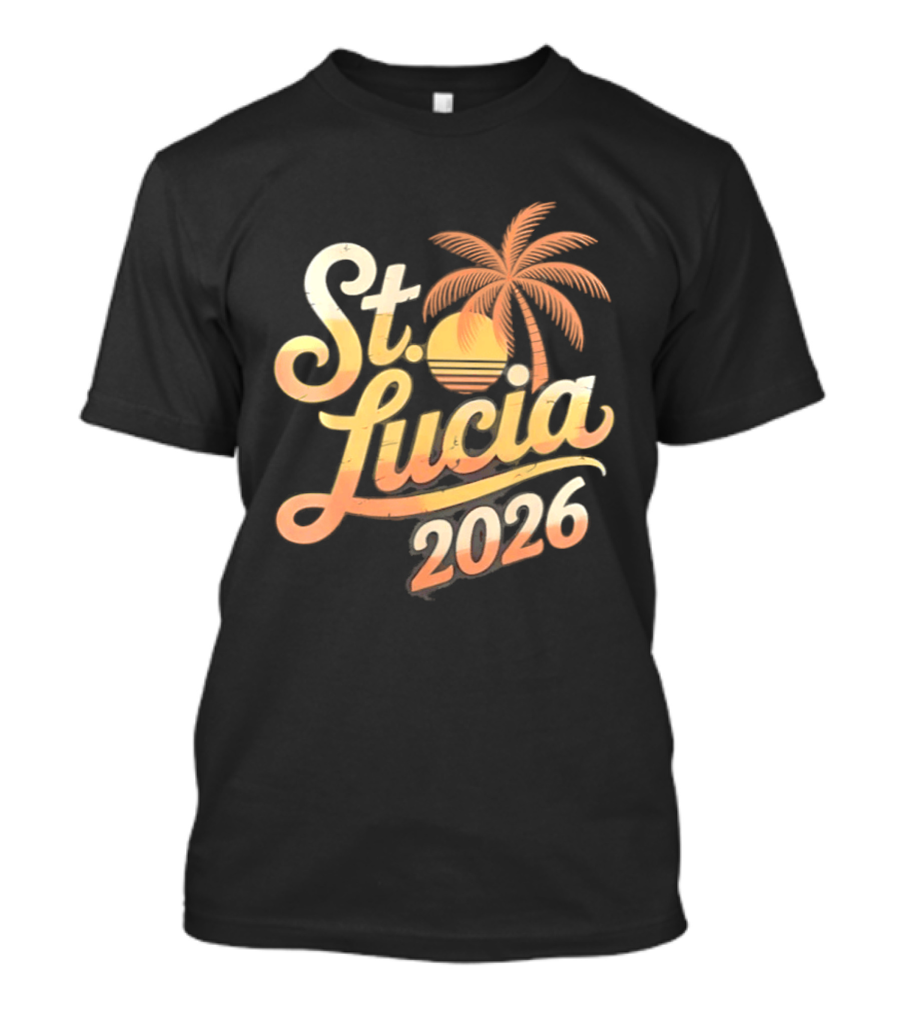 St. Lucia 2026 Palm Tree And Sunset T-Shirt