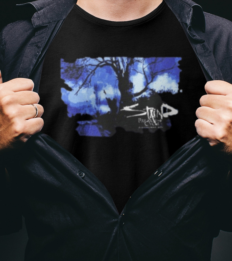 Staind Break The Cycle 2026 25th Anniversary Tour Tree Blue T-Shirt