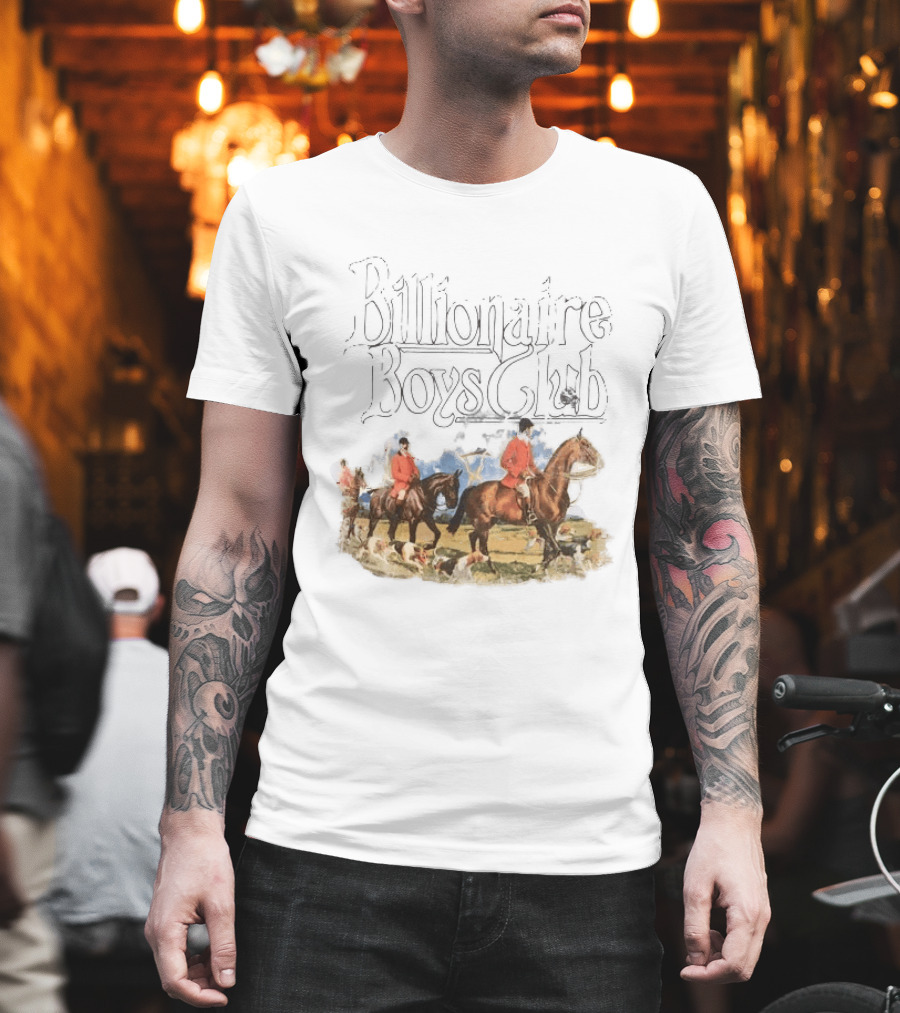 Billionaire Boys Club Equestrian Scene With Hunting Riders And Dogs T-Shirt
