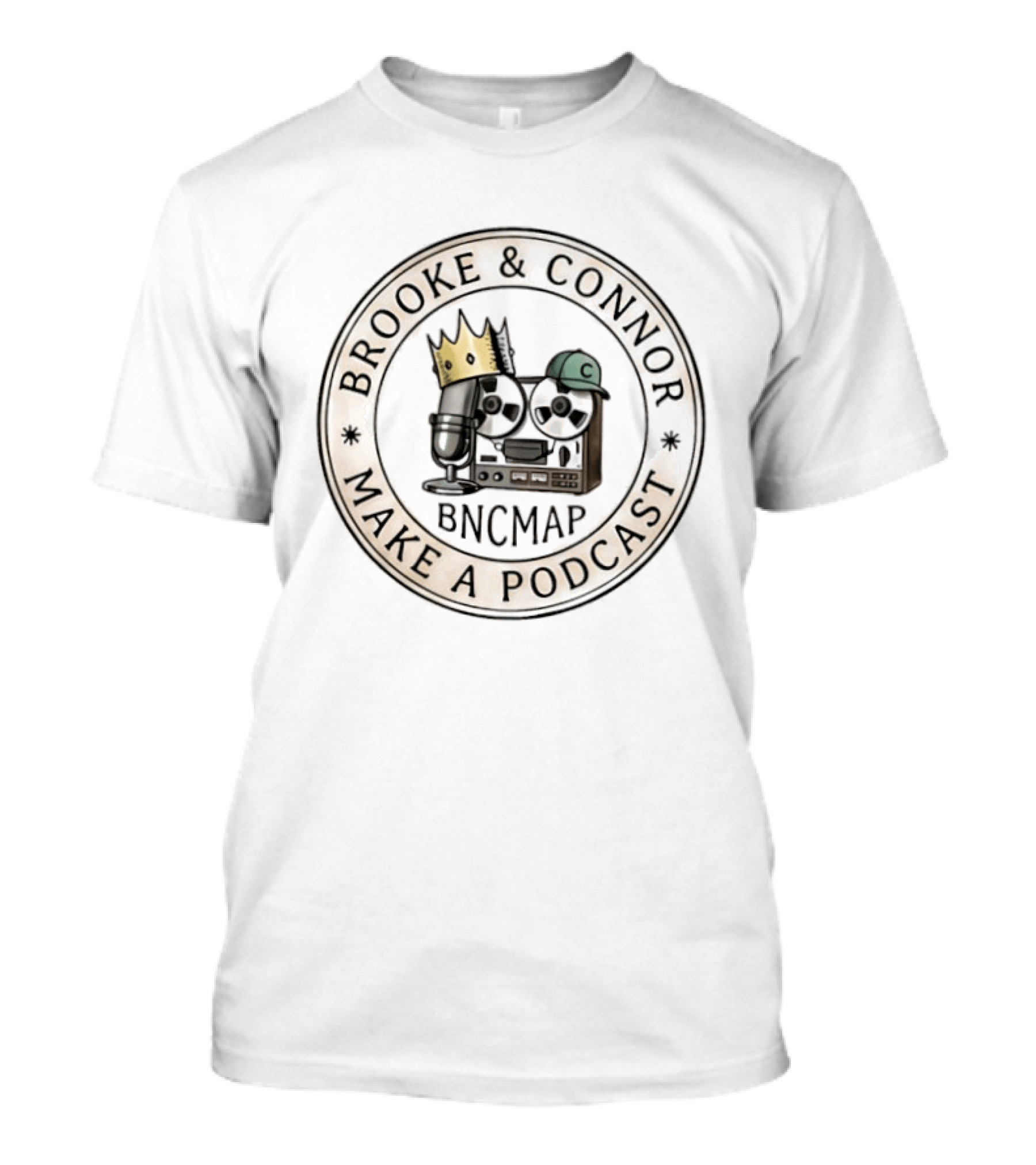 Brooke Connor BNCMAP Make A Podcast Mic And Crown Circular T-Shirt