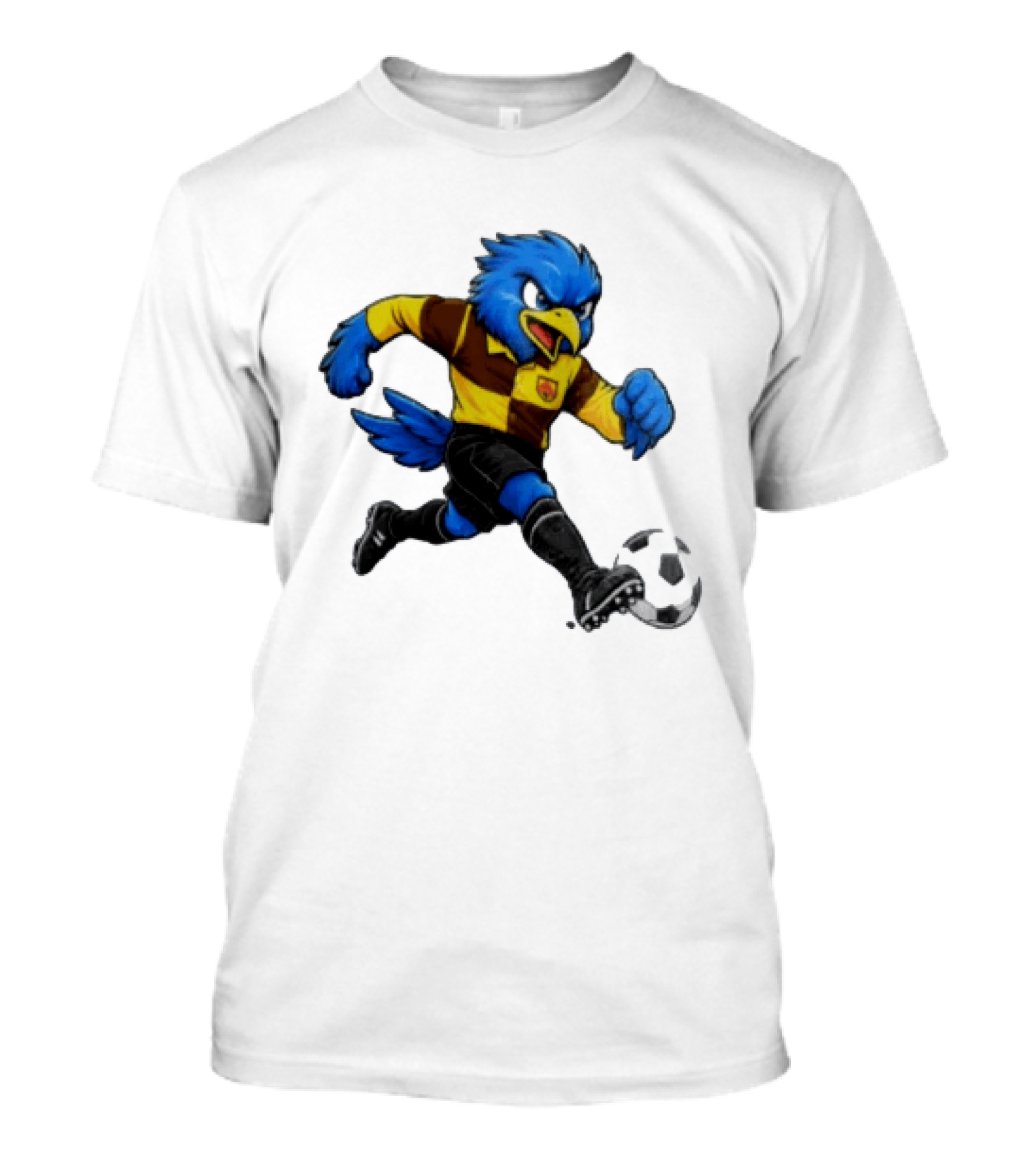 Cardiff Riverside Football Bluebird Mascot Soccer Player T-Shirt