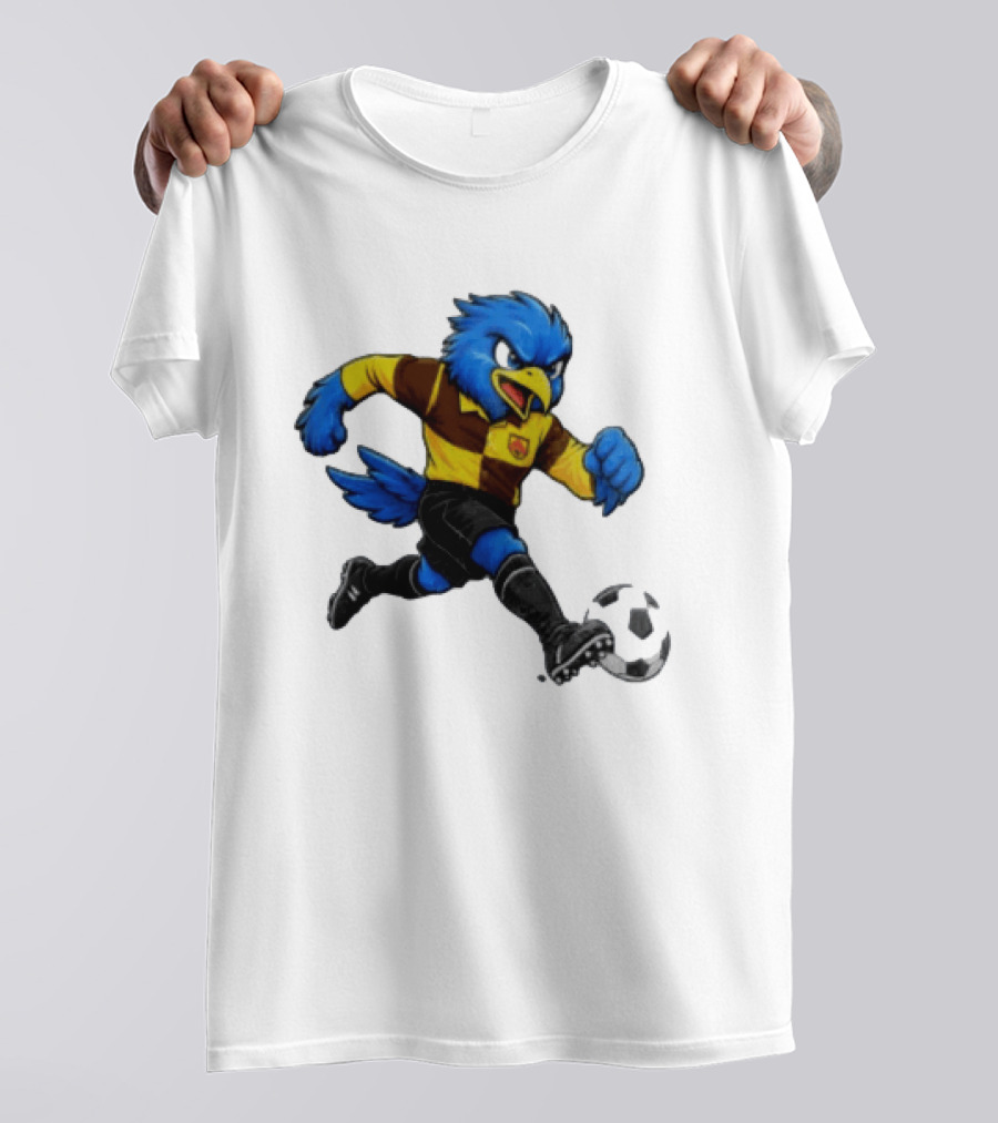 Cardiff Riverside Football Bluebird Mascot Soccer Player T-Shirt