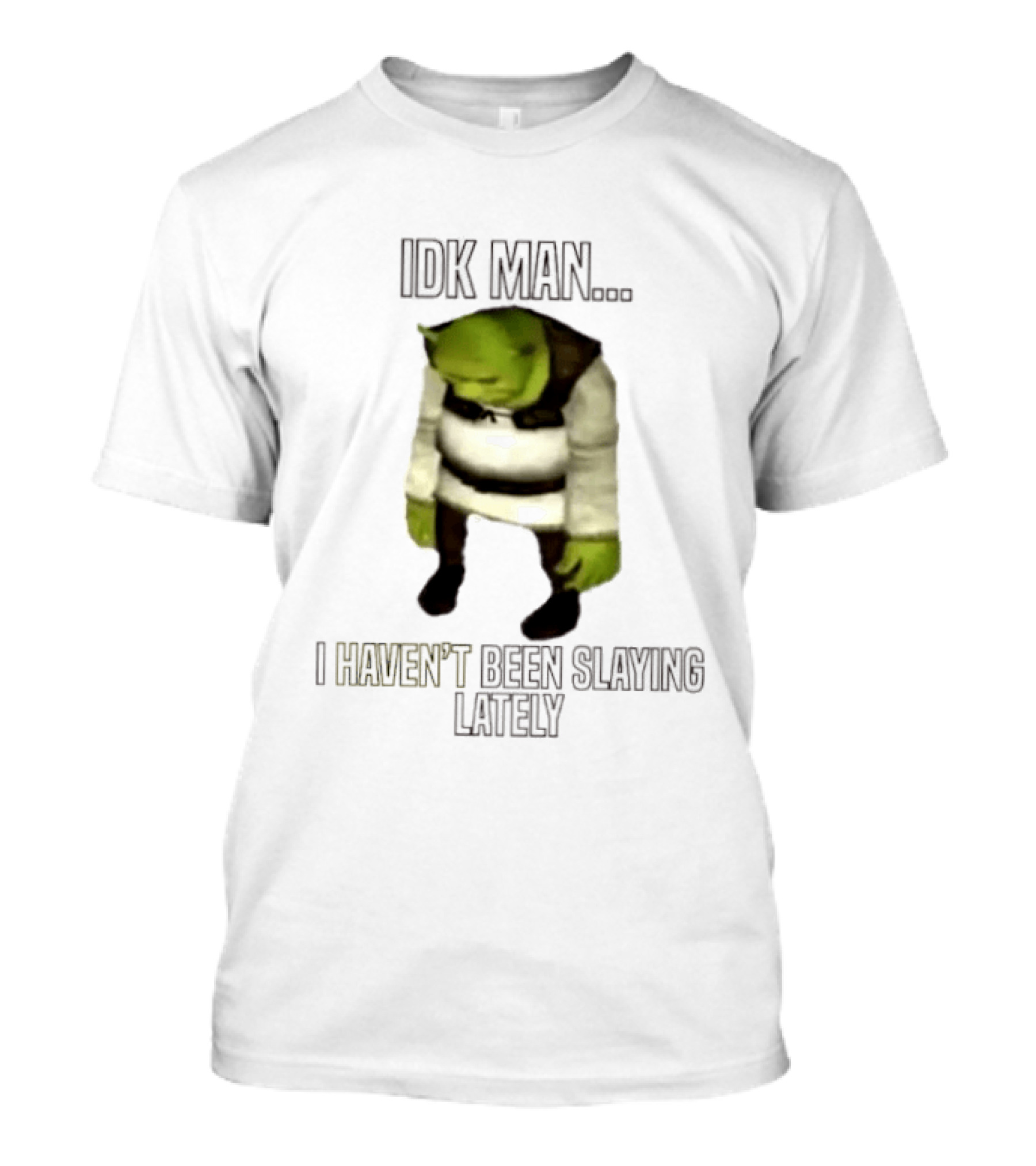 IDK Man Shrek I Haven't Been Slaying Lately Meme Text Image Iconic Movie T-Shirt