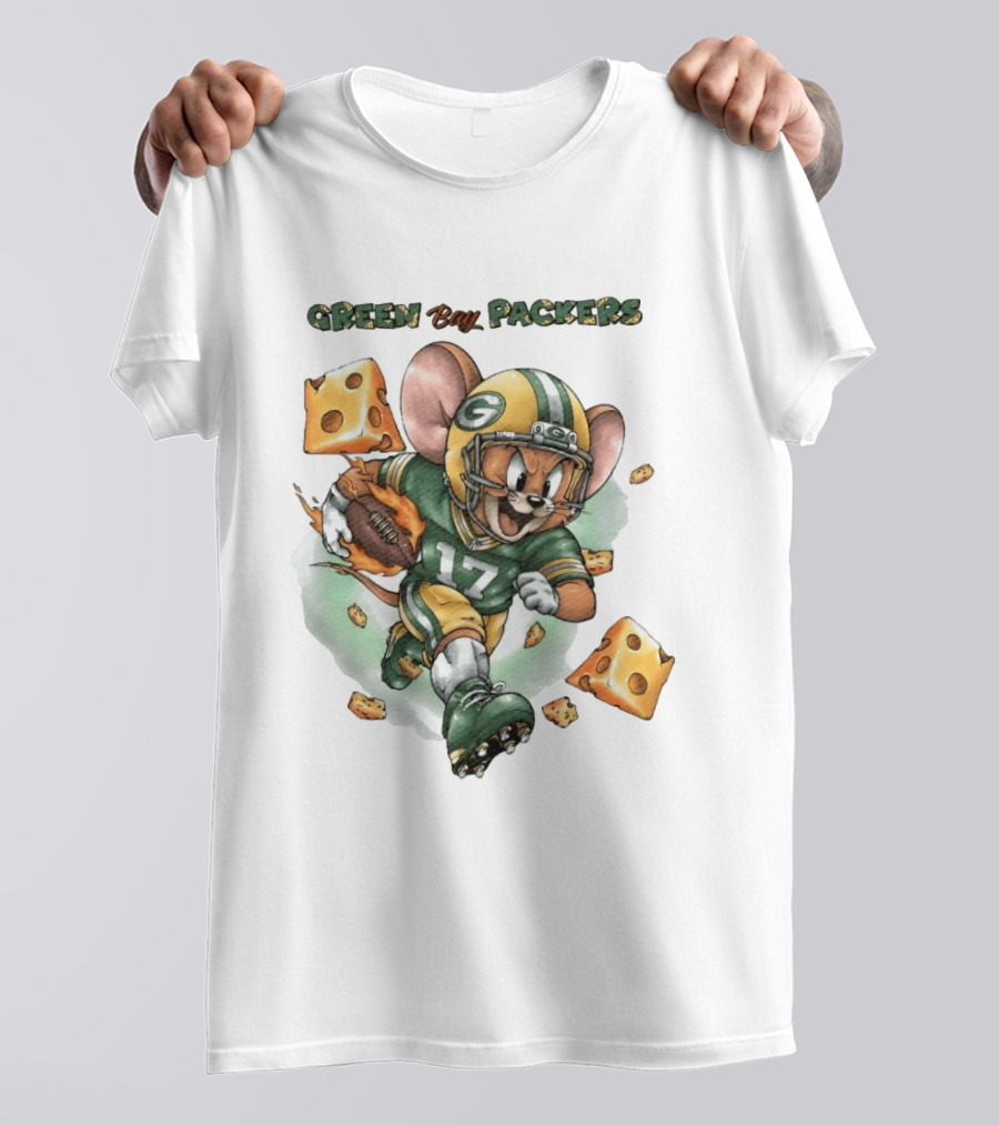 Green Bay Packers 17 Jerry Mouse Football Cheese T-Shirt