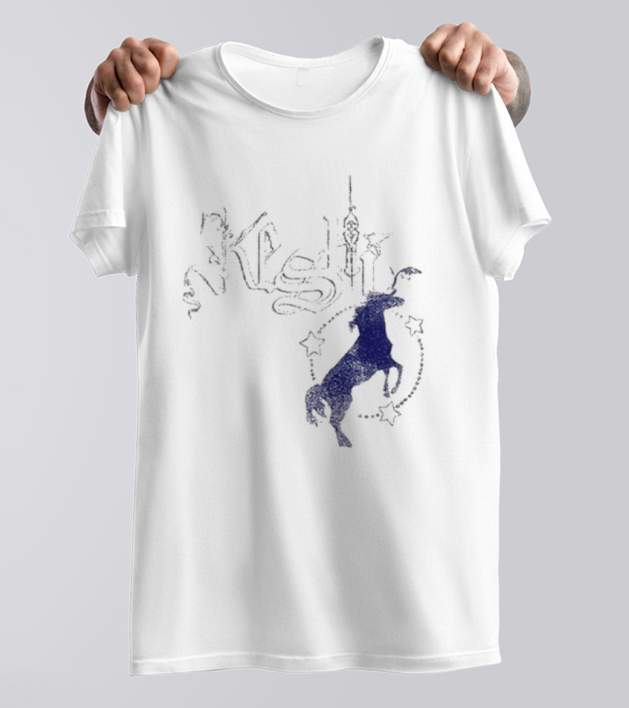 Keshi Stallion Star Circle Horse Blue T-Shirt