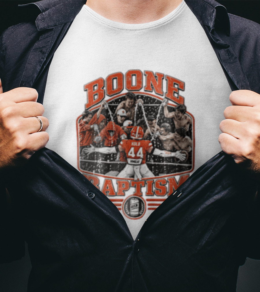 Boone Baptism Kolb Douglas Football Players Spraying Beer Celebration T-Shirt