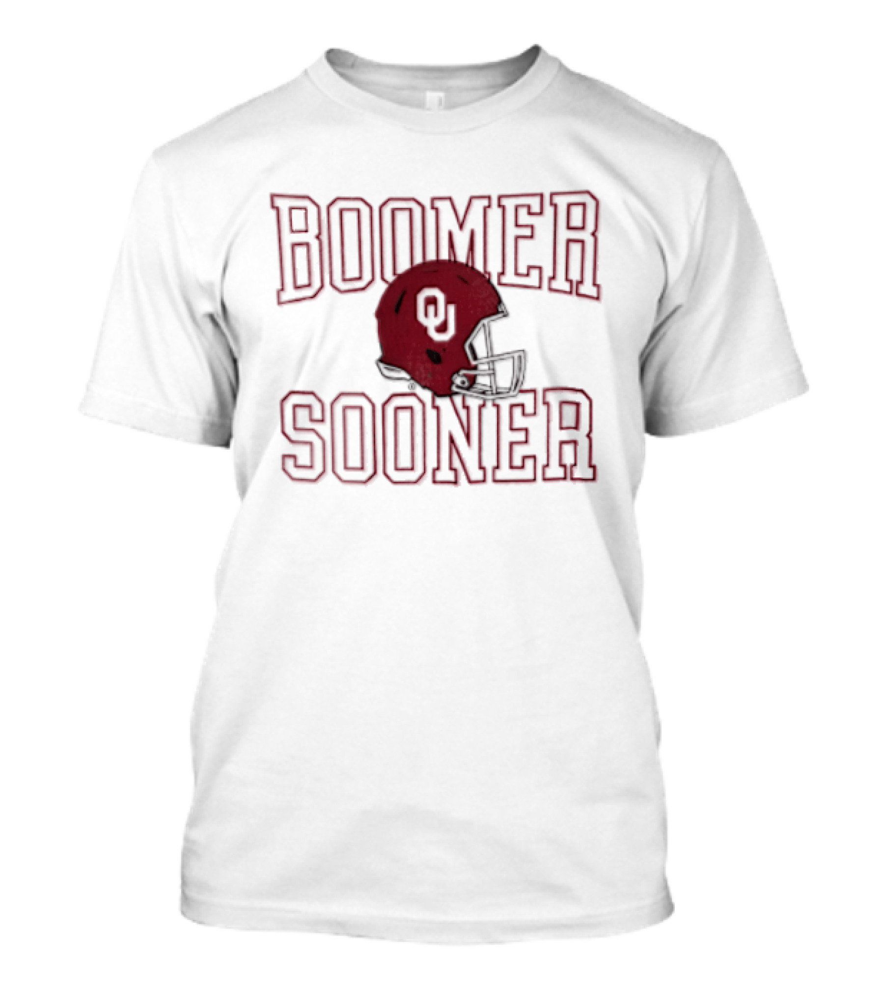 Boomer Sooner Oklahoma Sooners Red Football Helmet T-Shirt