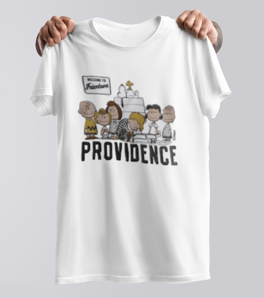 Peanuts X Providence Welcome To Friartown Charlie Brown Snoopy Woodstock Lucy Linus T-Shirt