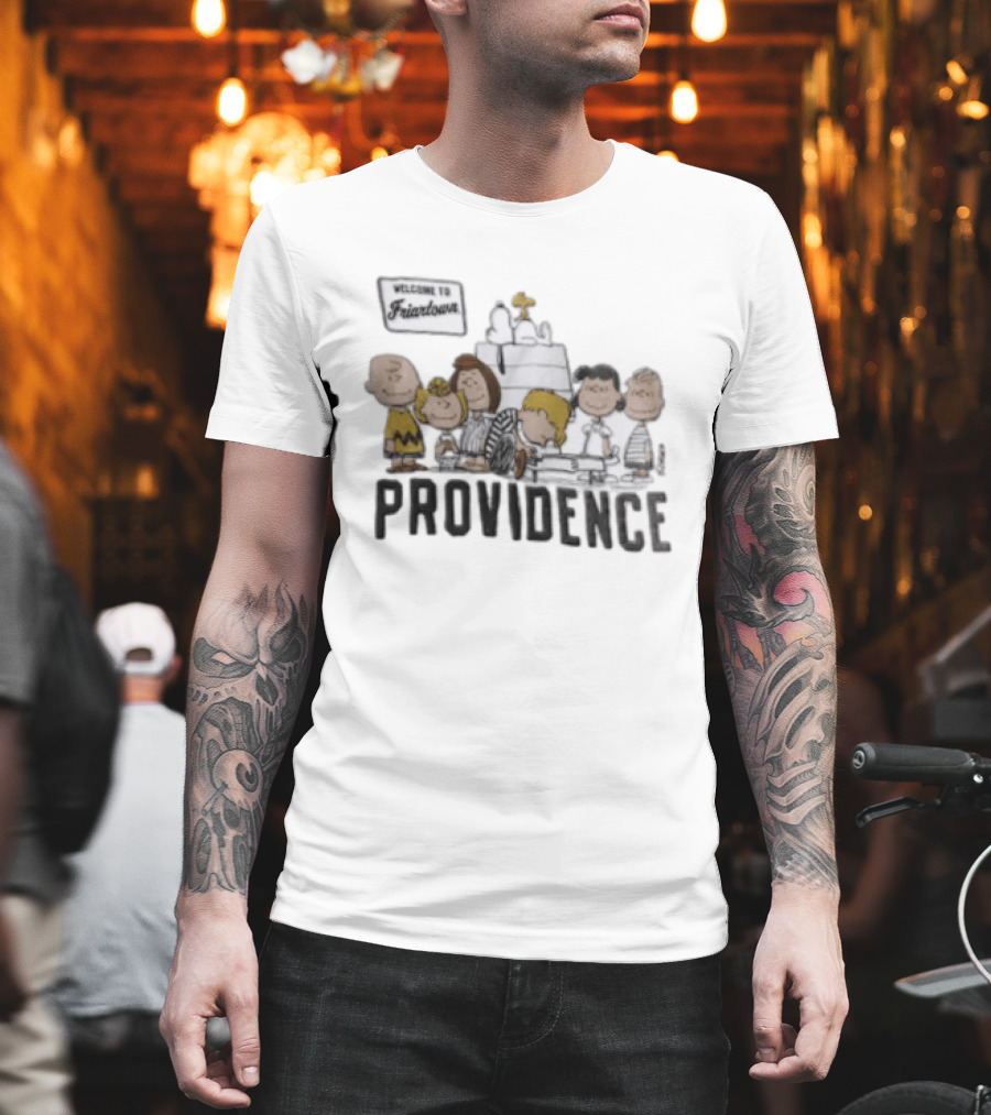 Peanuts X Providence Welcome To Friartown Charlie Brown Snoopy Woodstock Lucy Linus T-Shirt
