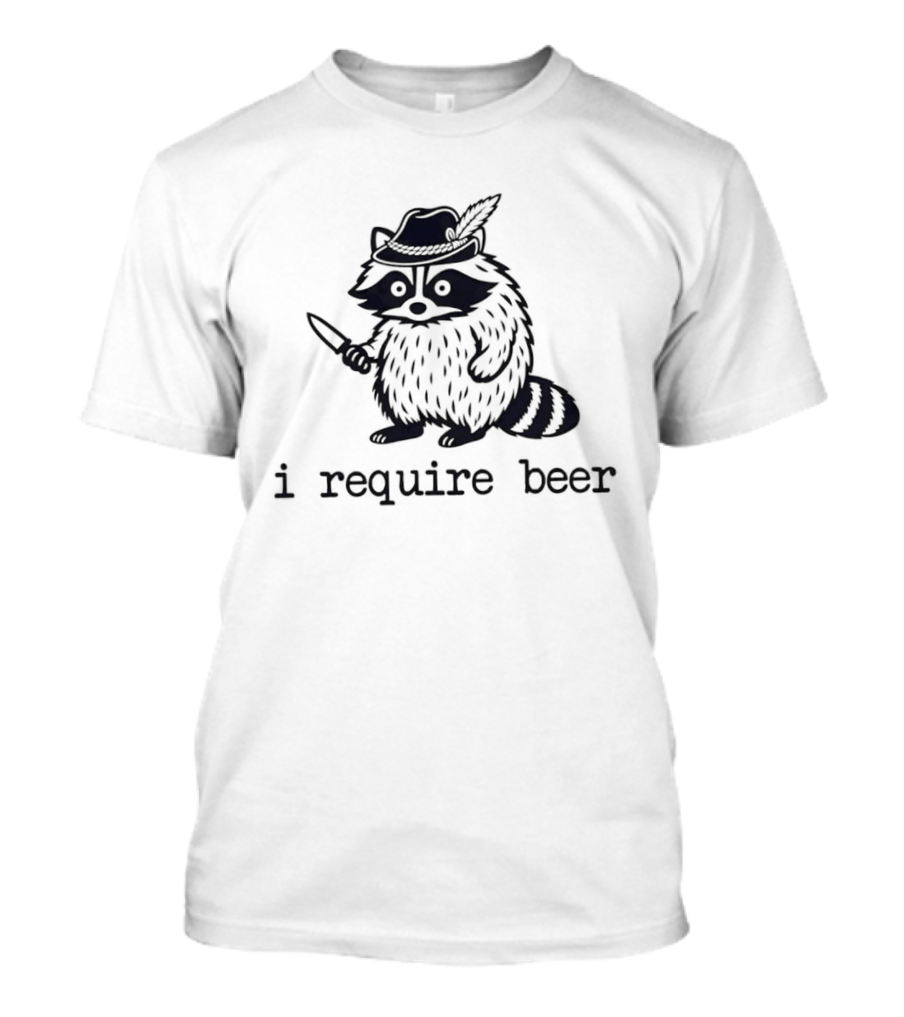 Raccoon With A Knife I Require Beer Animal Hat T-Shirt