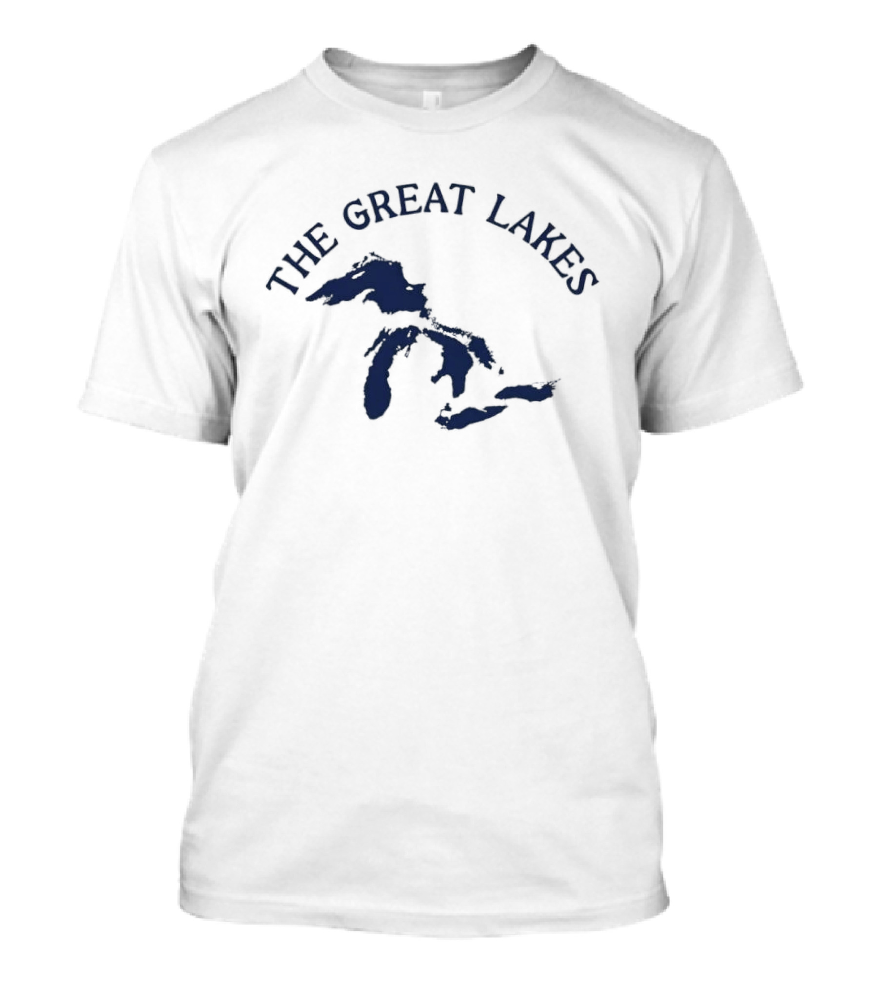 The Great Lakes Map Geography North America Waterways T-Shirt