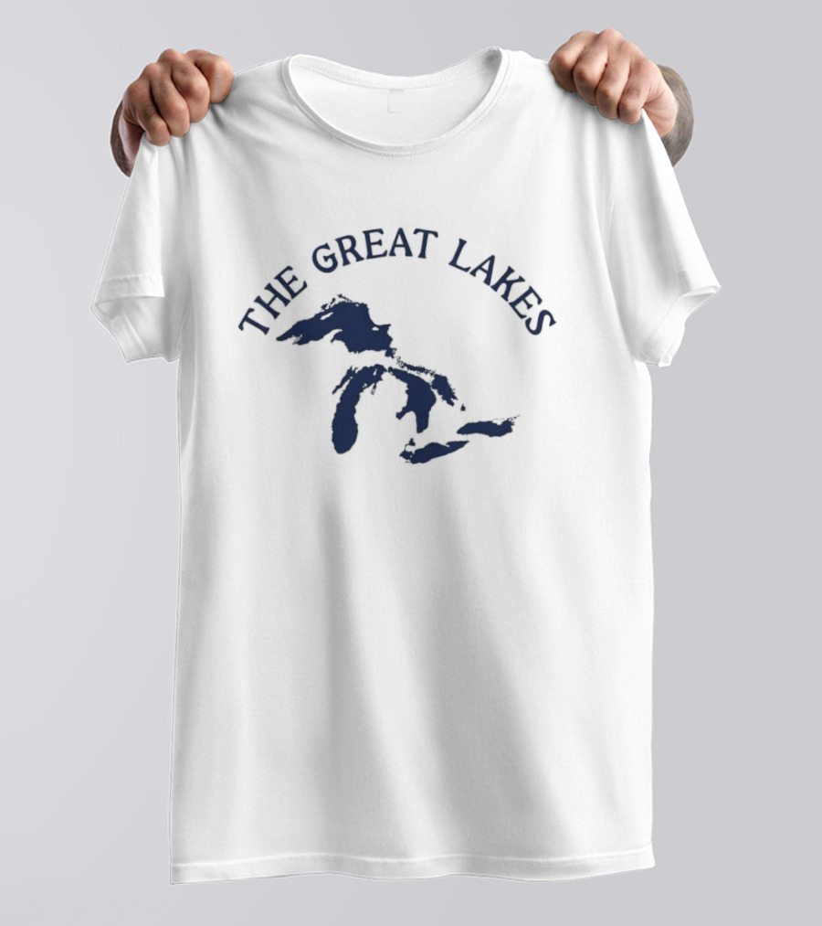 The Great Lakes Map Geography North America Waterways T-Shirt