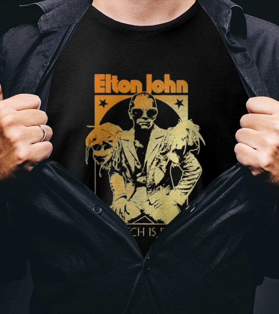 Elton John The Bitch Is Back Retro Style Gold T-Shirt