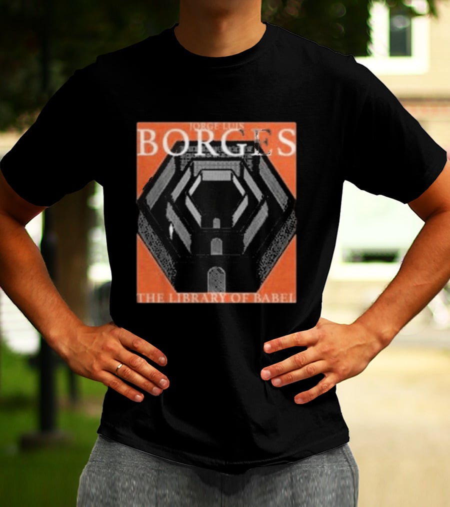 Jorge Luis Borges The Library Of Babel Enter The Night Gallery T-Shirt