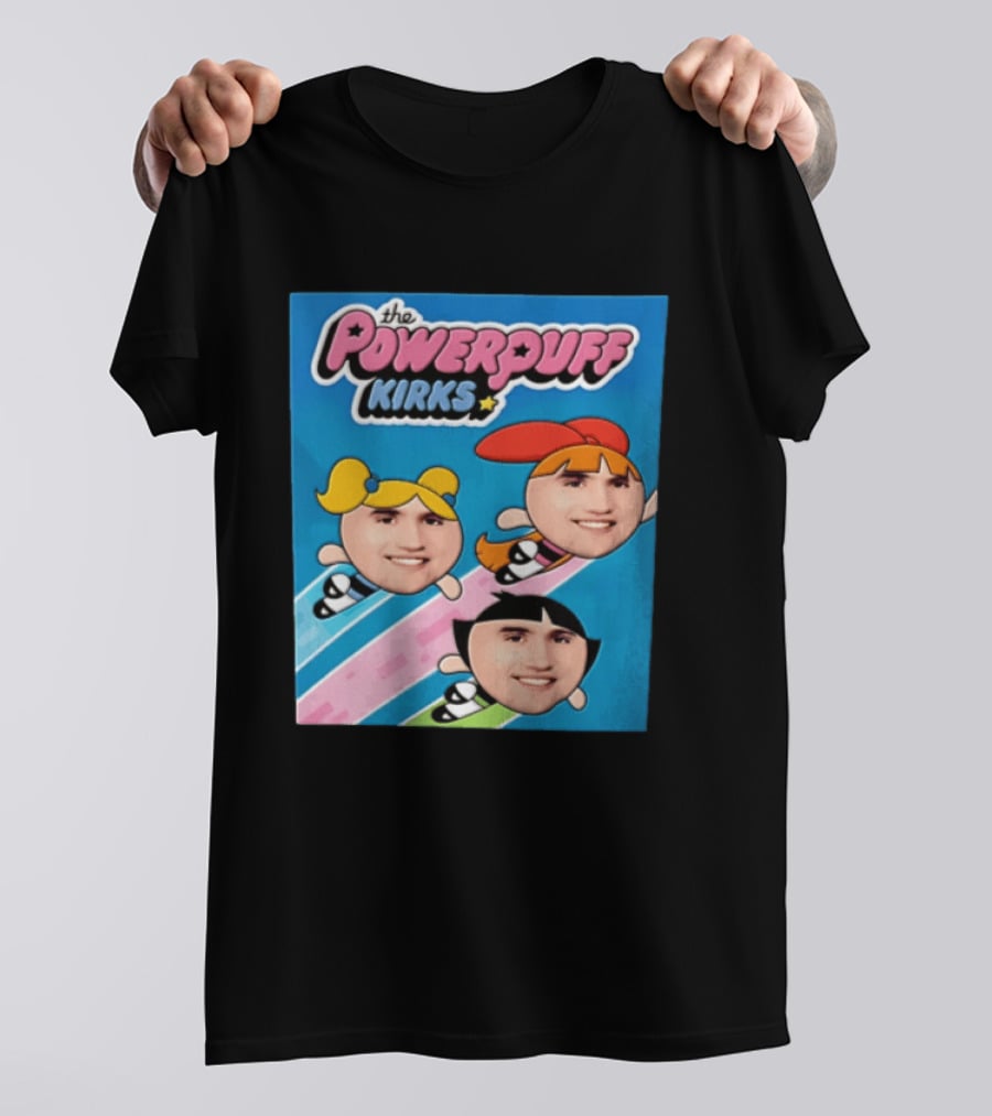 The Powerpuff Kirks Cartoon Characters Flying Faces T-Shirt