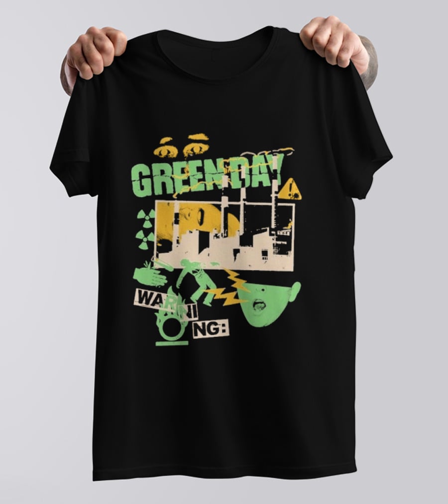 Green Day Warning Power Plant Radiation Hazard T-Shirt