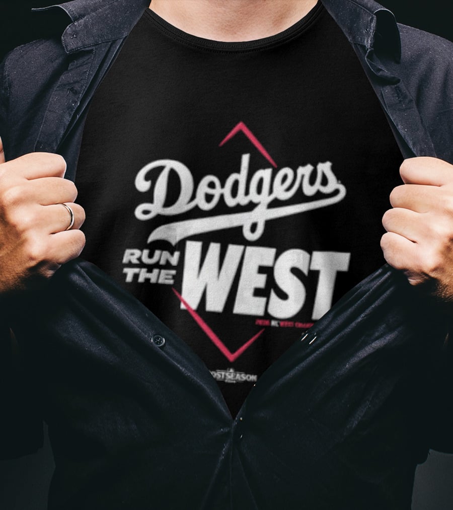 Dodgers Run The West MLB Diamond T-Shirt