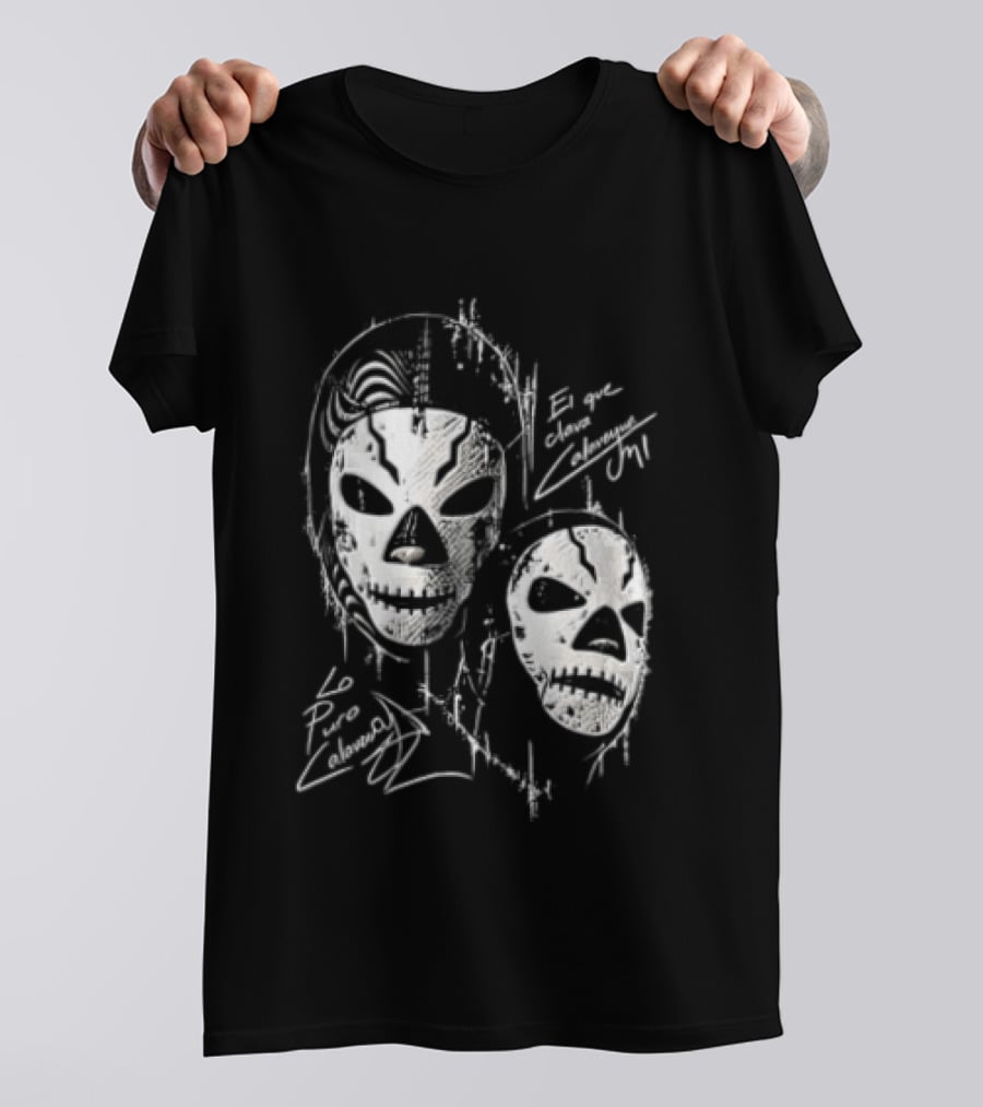 El Que Clava Calavera Mi Lo Puro Calavera Lucha Libre Skull Masks T-Shirt