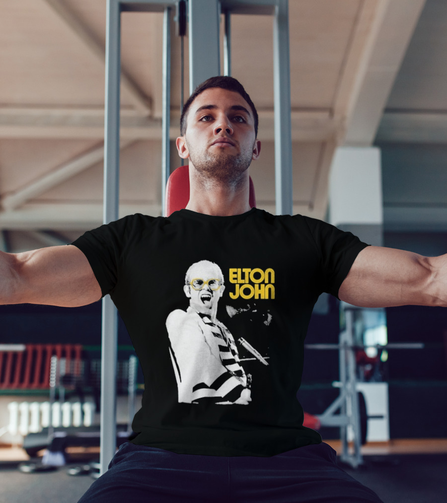 Elton John Classic Concert Series Iconic Glasses And Microphone T-Shirt