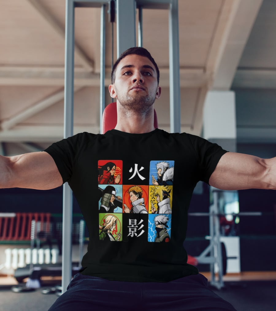 Naruto Leaf Village Hokage Characters Japanese T-Shirt