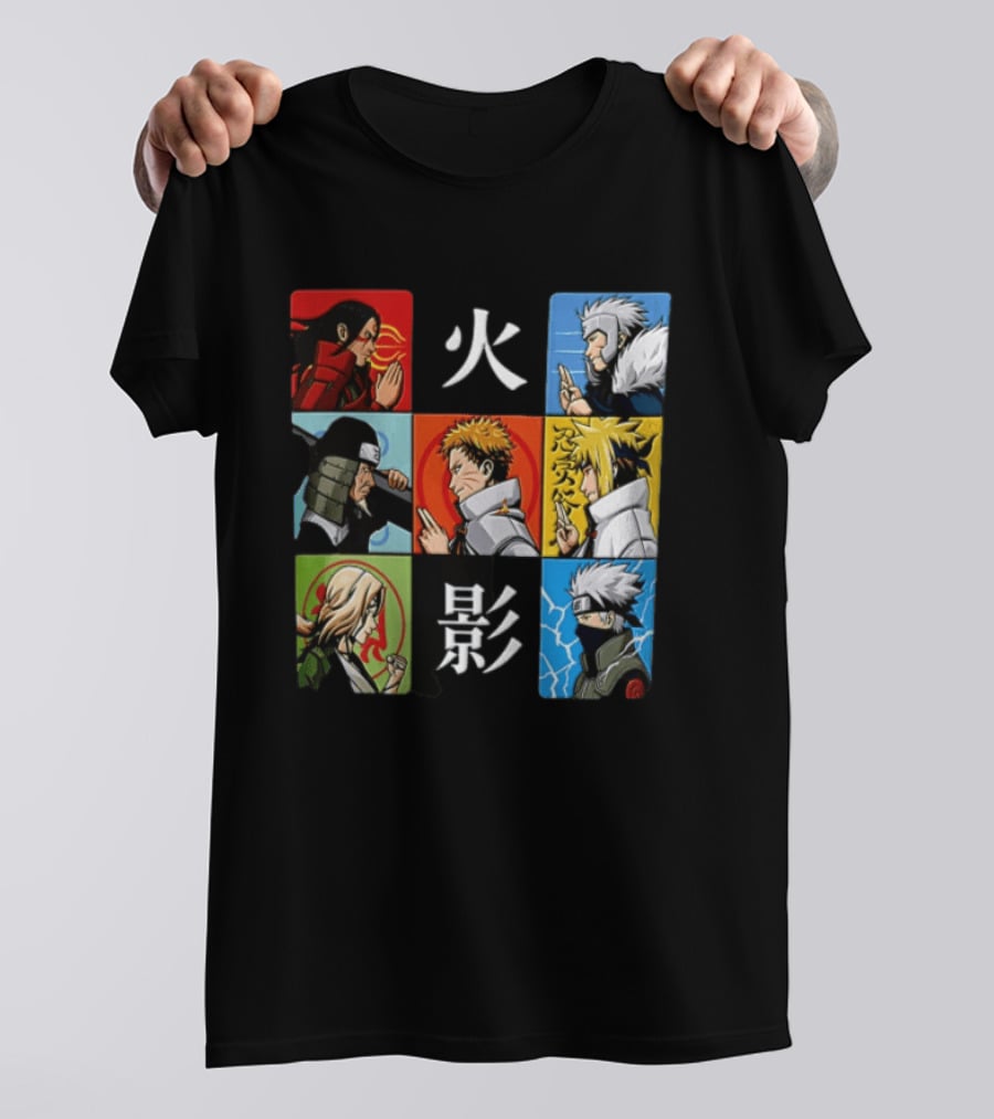 Naruto Leaf Village Hokage Characters Japanese T-Shirt