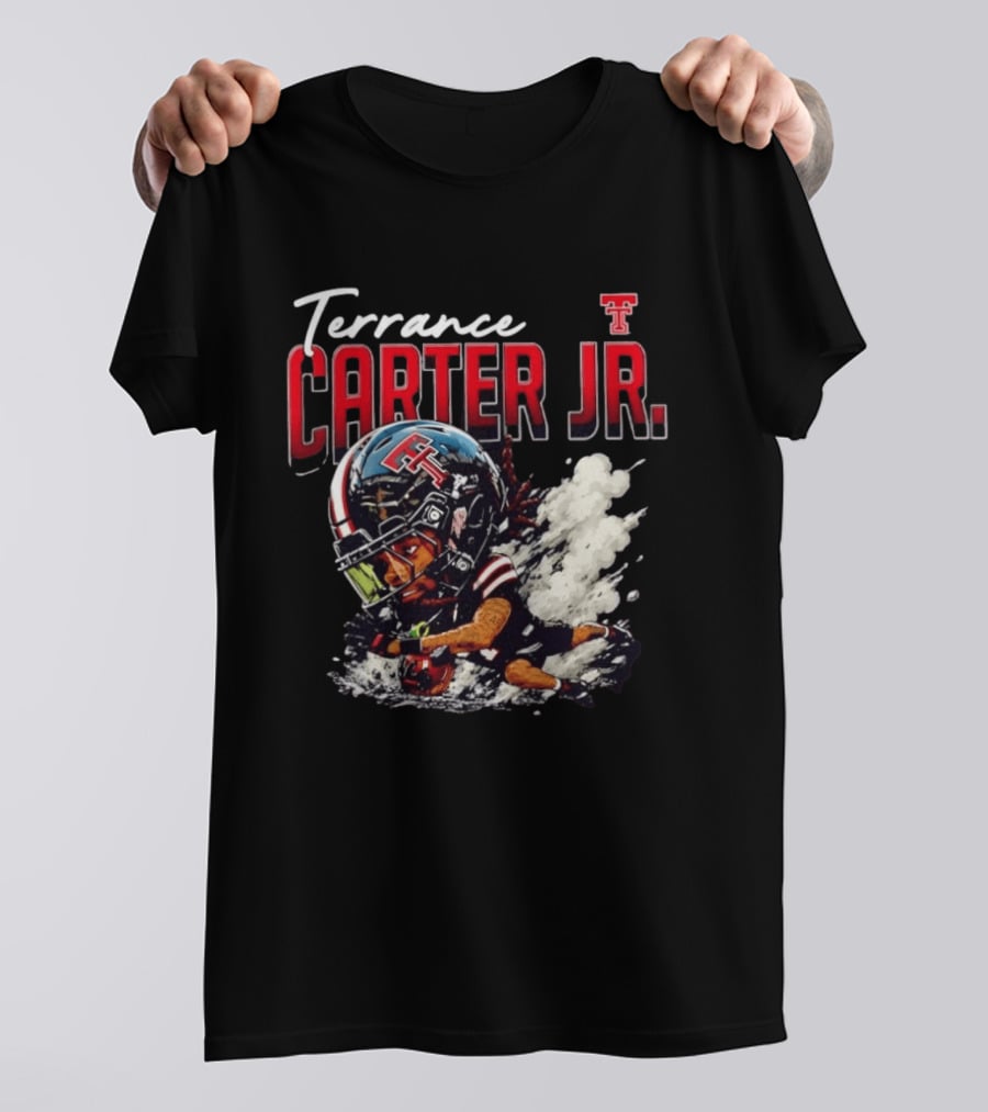 Terrance Carter Jr Texas Tech Red Raiders NCAA Football Bobblehead Caricature T-Shirt