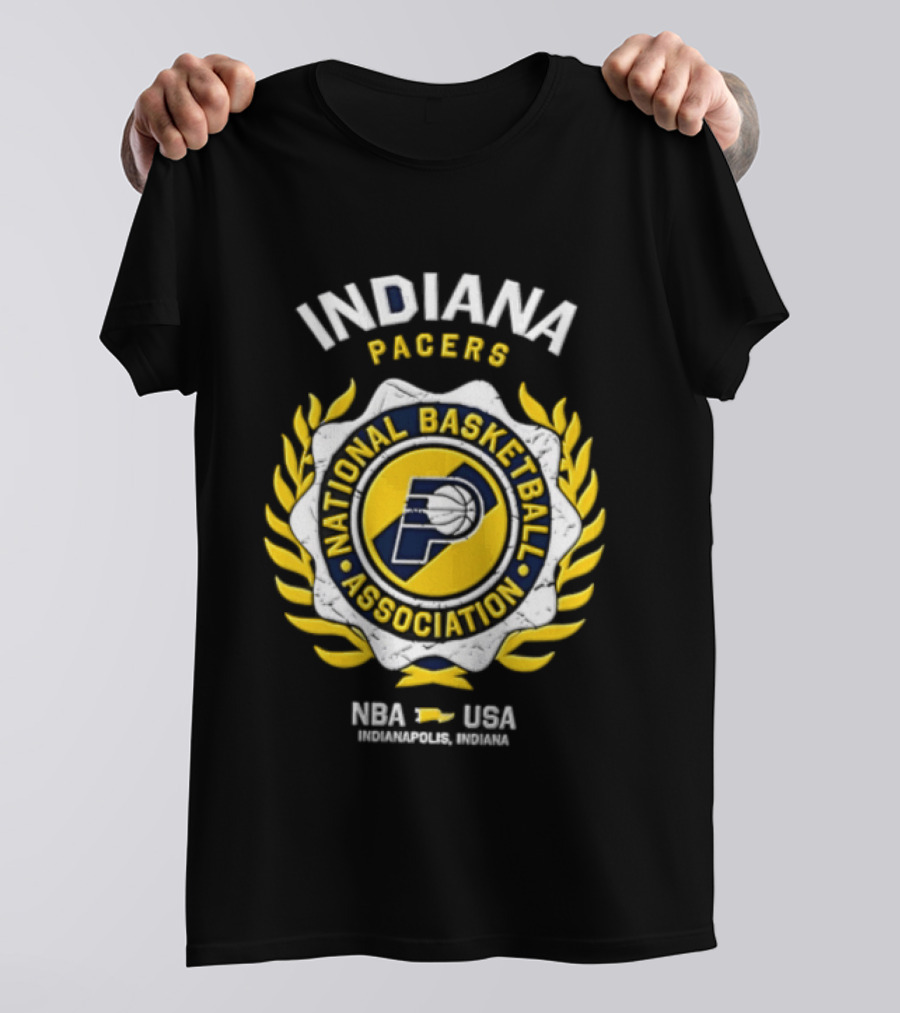 Indiana Pacers NBA National Basketball Association Laurel Wreath T-Shirt
