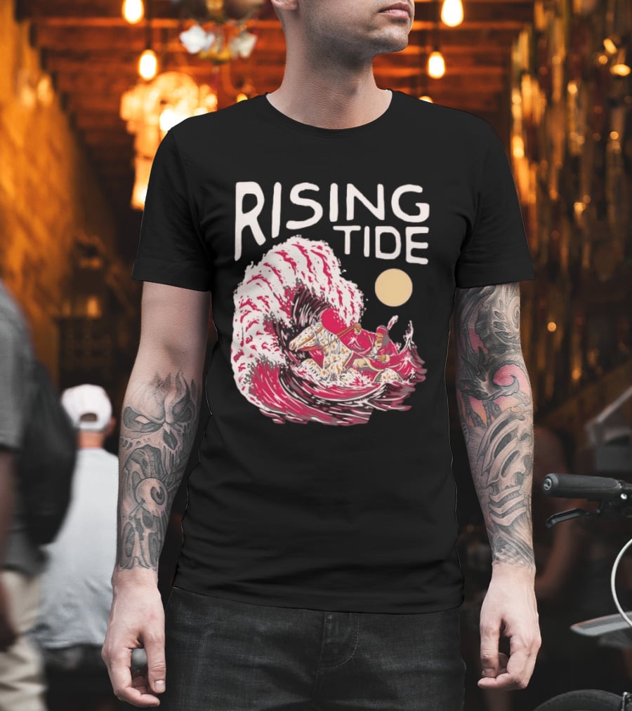 Rising Tide The Great Wave Off Kanagawa Samurai Rider T-Shirt
