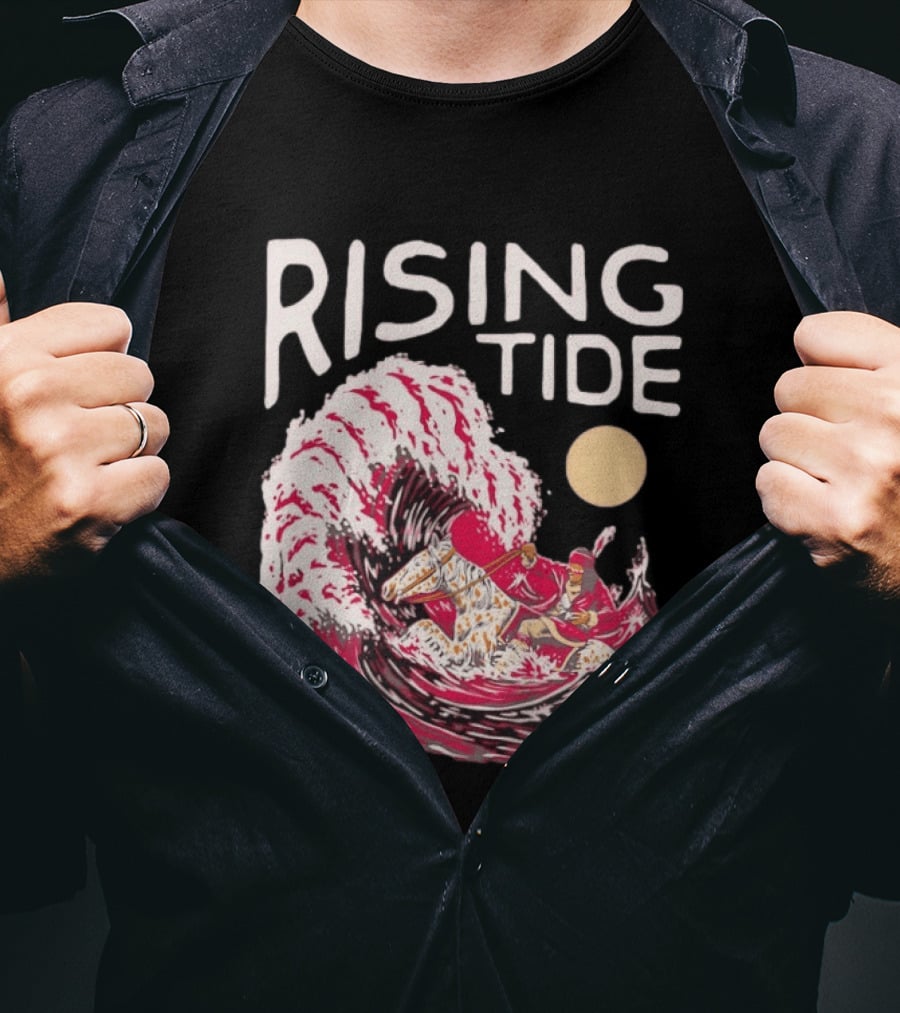 Rising Tide The Great Wave Off Kanagawa Samurai Rider T-Shirt