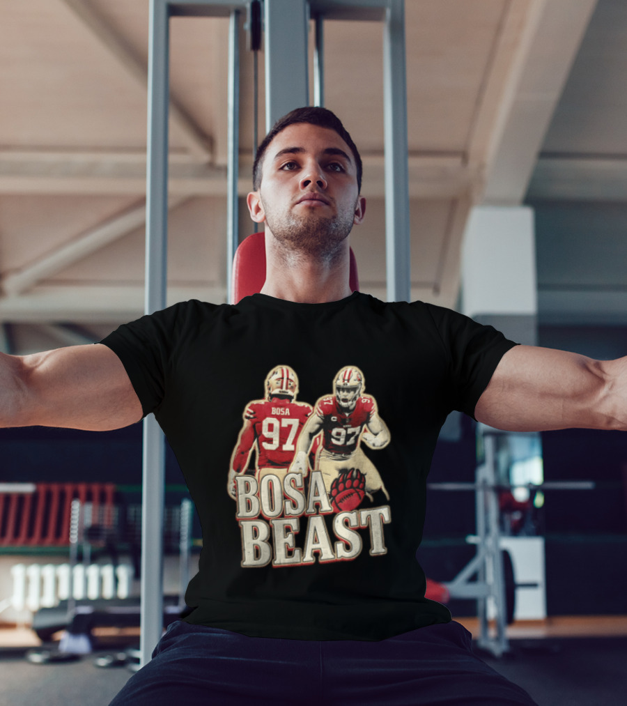 San Francisco 49ers Nick Bosa Beast Bear Claw Football Player 97 T-Shirt