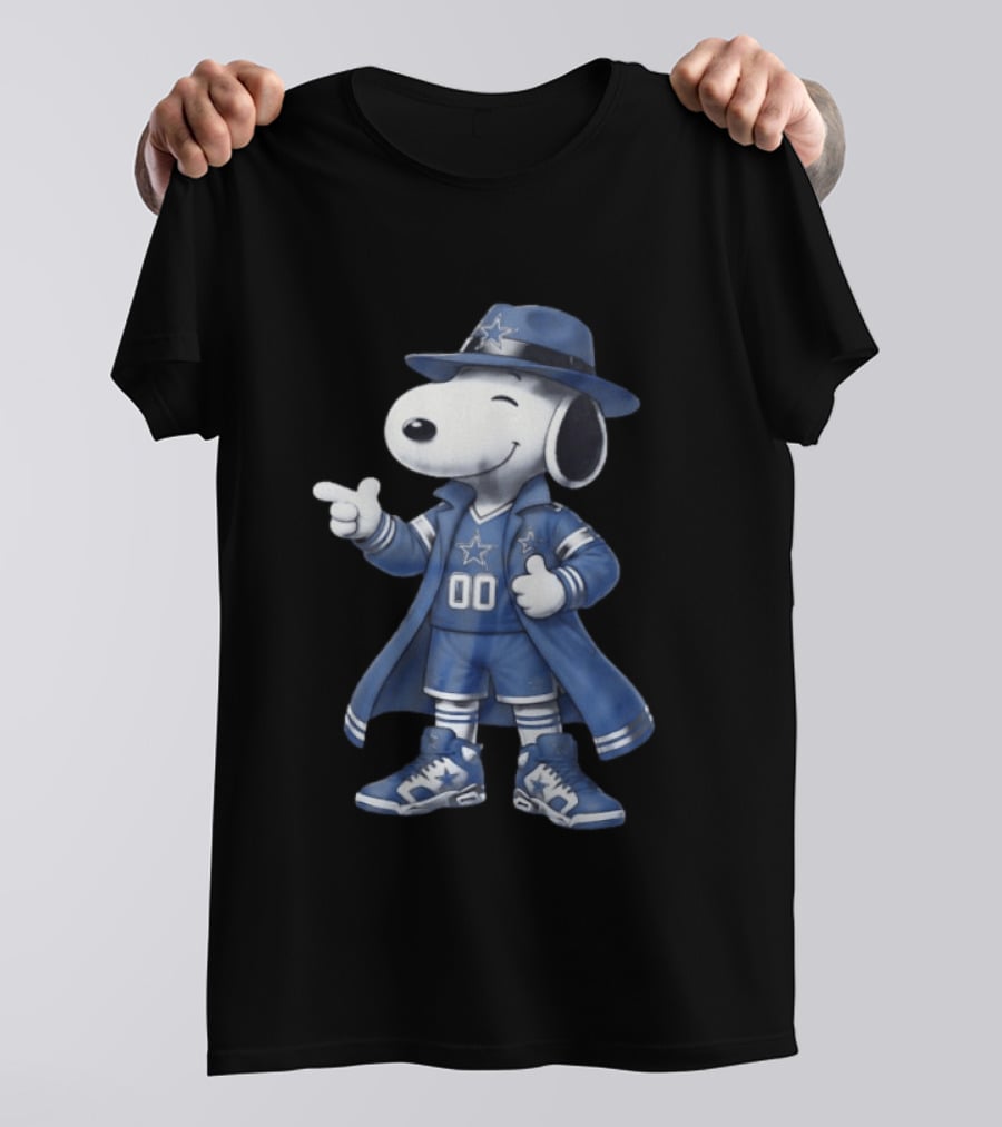 Snoopy Dallas Cowboys 00 Jersey Peanuts Character NFL Team Fan T-Shirt