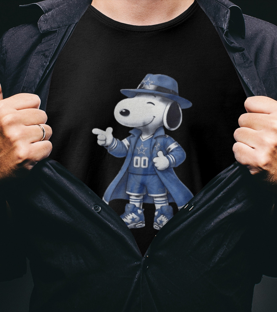 Snoopy Dallas Cowboys 00 Jersey Peanuts Character NFL Team Fan T-Shirt