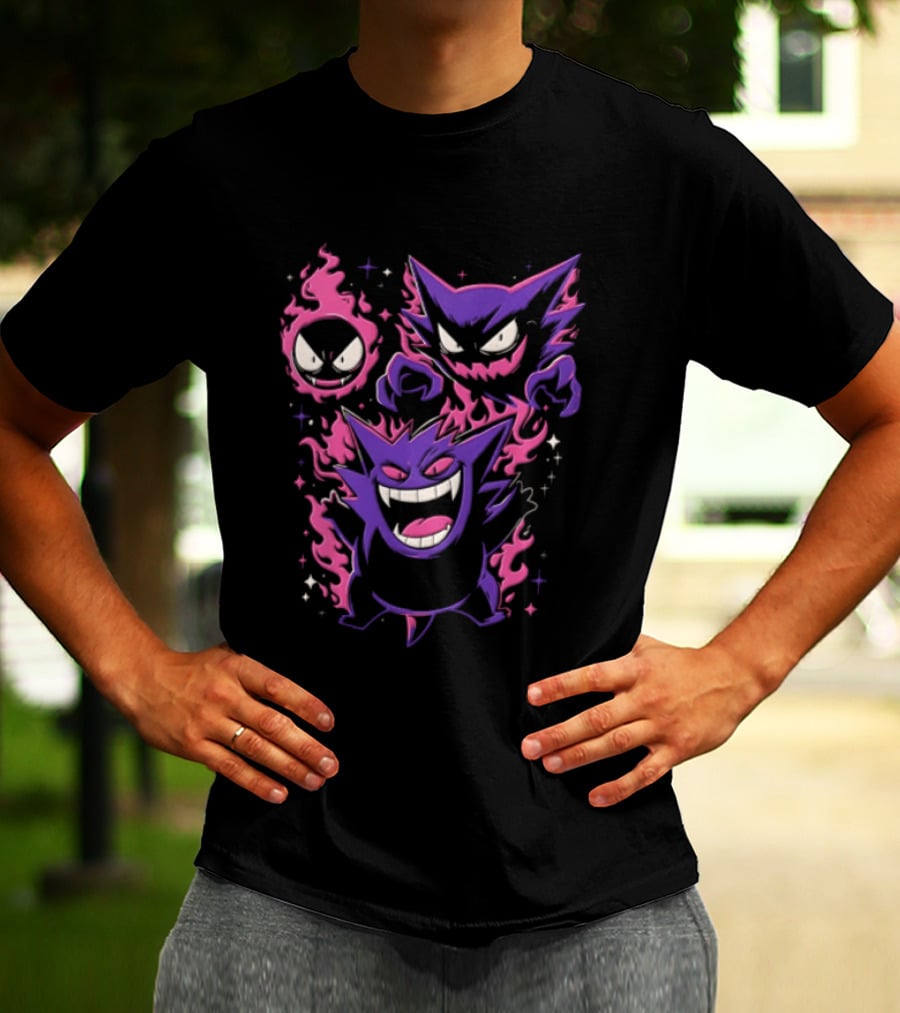 Terror Gang Gengar Haunter Gastly Pokemon Flame T-Shirt