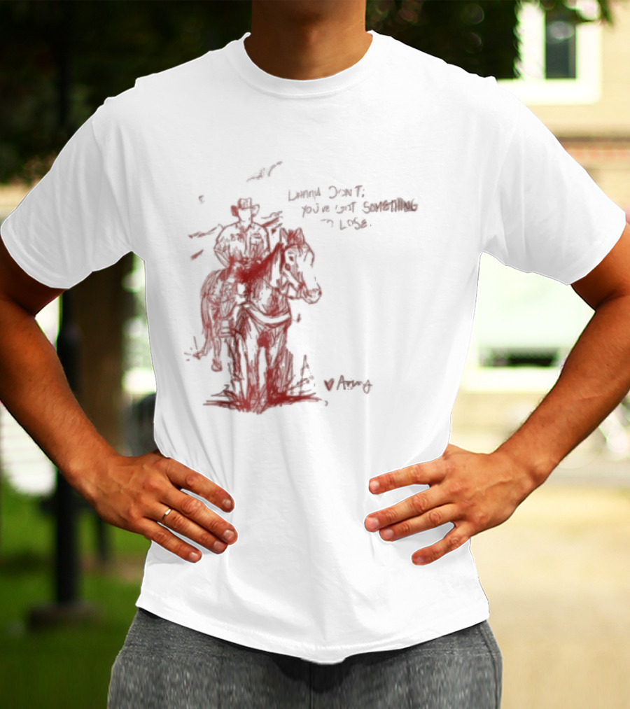 Avery Anna Danny Art Cowboy With Heart And Butterfly T-Shirt