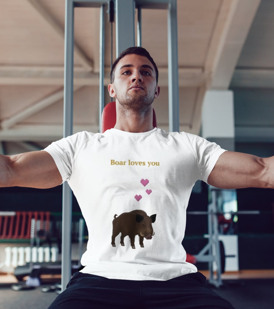 Boar Loves You With Pink Hearts T-Shirt