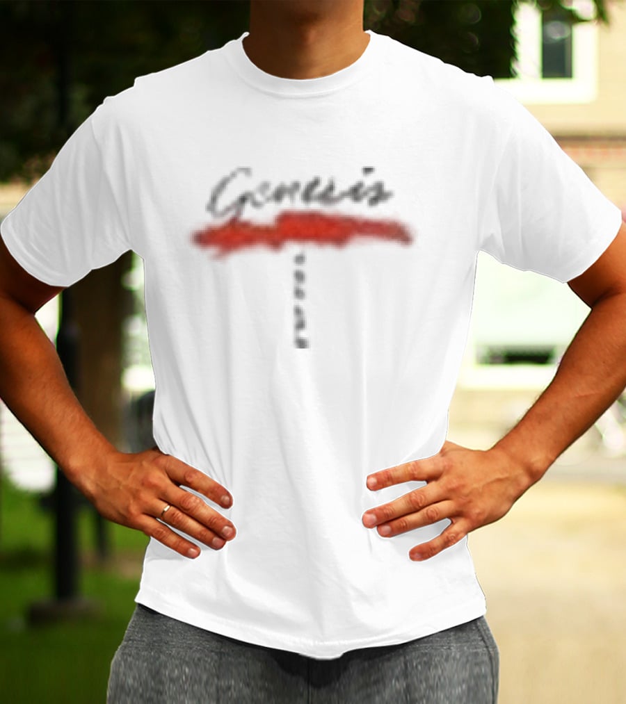 Genesis Abacab 45th Anniversary Handwritten Style Red Black T-Shirt