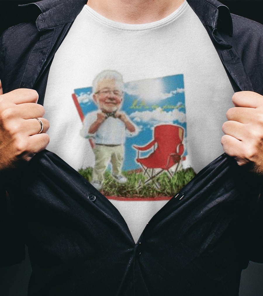 John Chungus Store The John Chungus Show Red Chair And Bowtie Outdoors Clouds Blue Sky T-Shirt