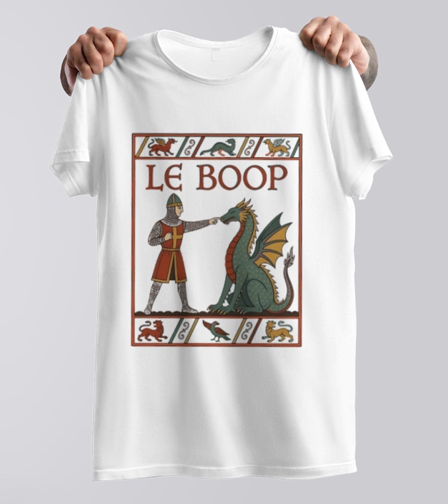 Le Boop Dragon And Knight Nostalgia Fantasy T-Shirt