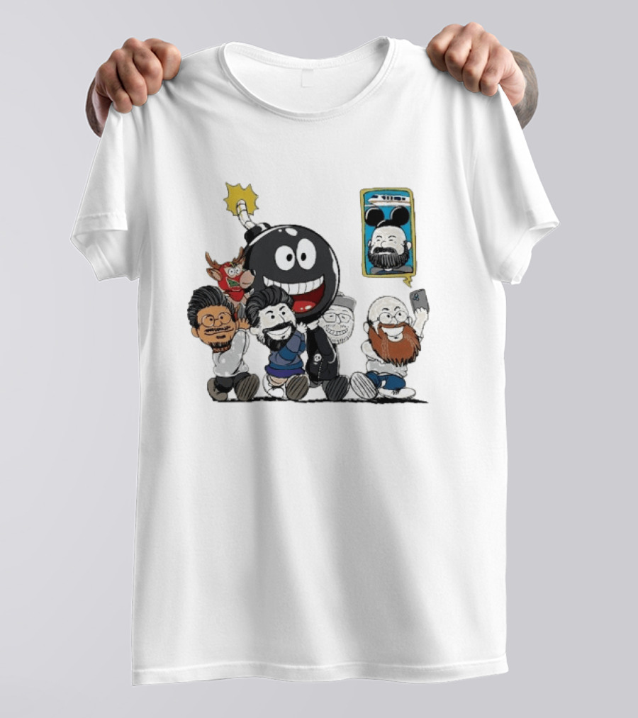 We Bought A Bomb Cartoon Characters With Deer And Giant Bomb T-Shirt