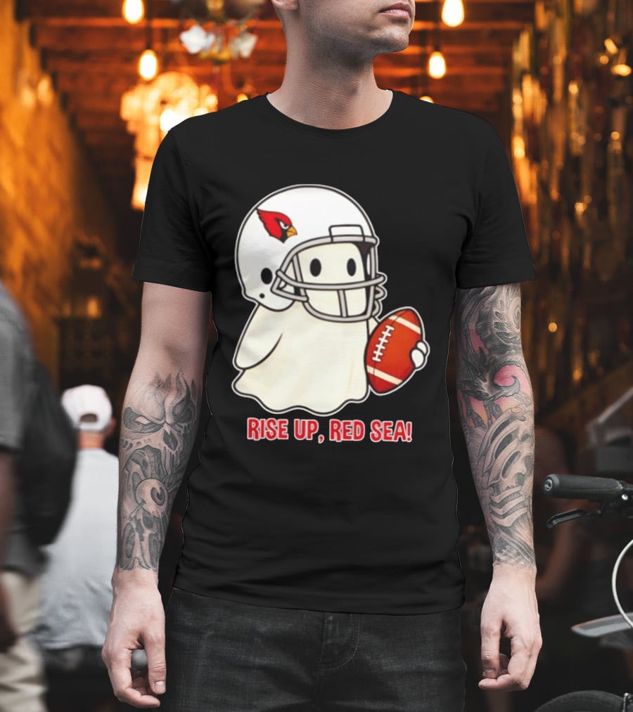 Arizona Cardinals Ghost Football Halloween Rise Up Red Sea 2026 T-Shirt