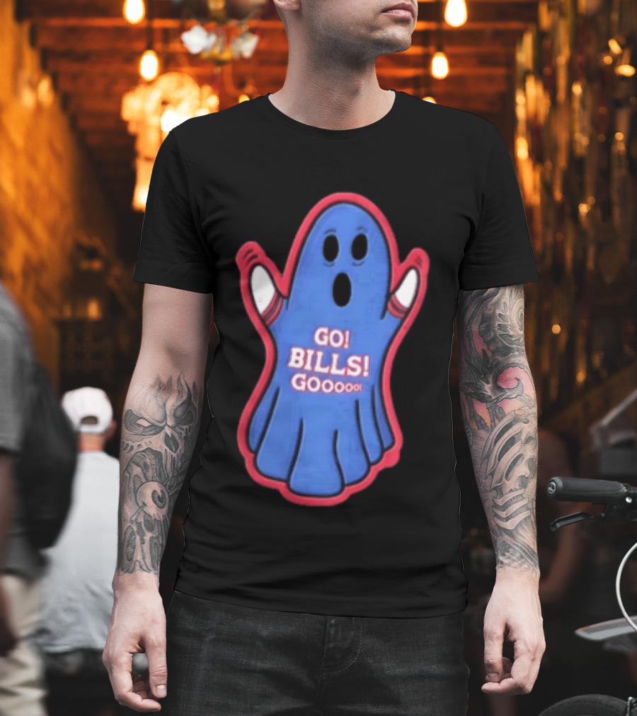 GO Bills Gooooo Blue Ghost In Sports Sleeves T-Shirt