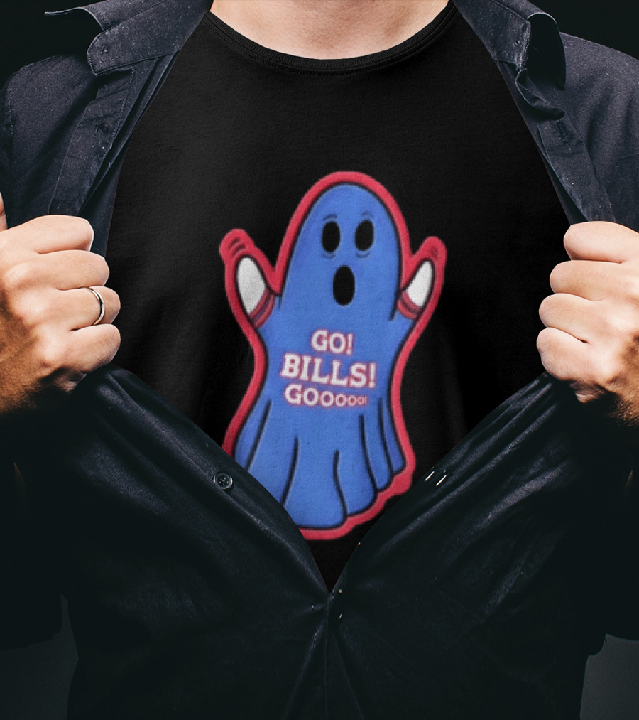 GO Bills Gooooo Blue Ghost In Sports Sleeves T-Shirt