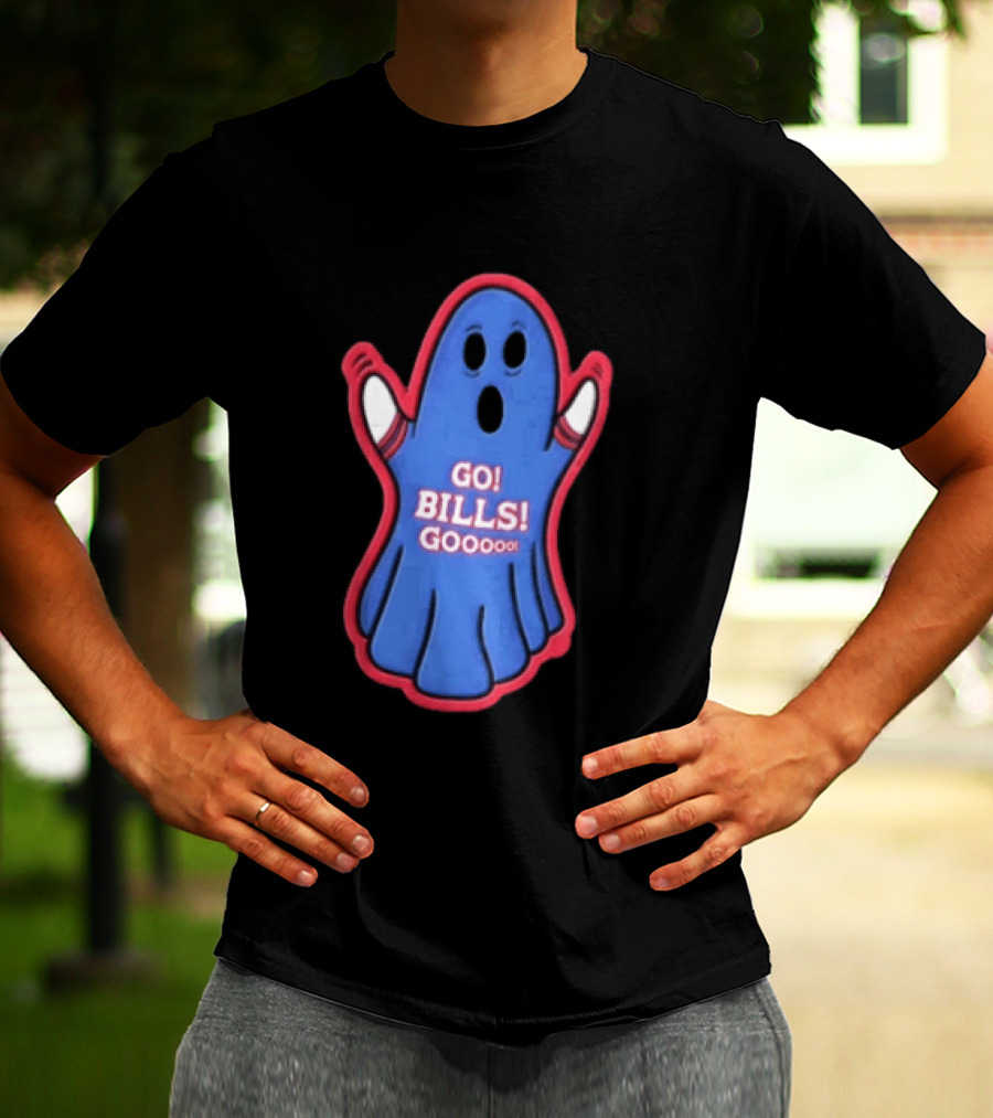 GO Bills Gooooo Blue Ghost In Sports Sleeves T-Shirt