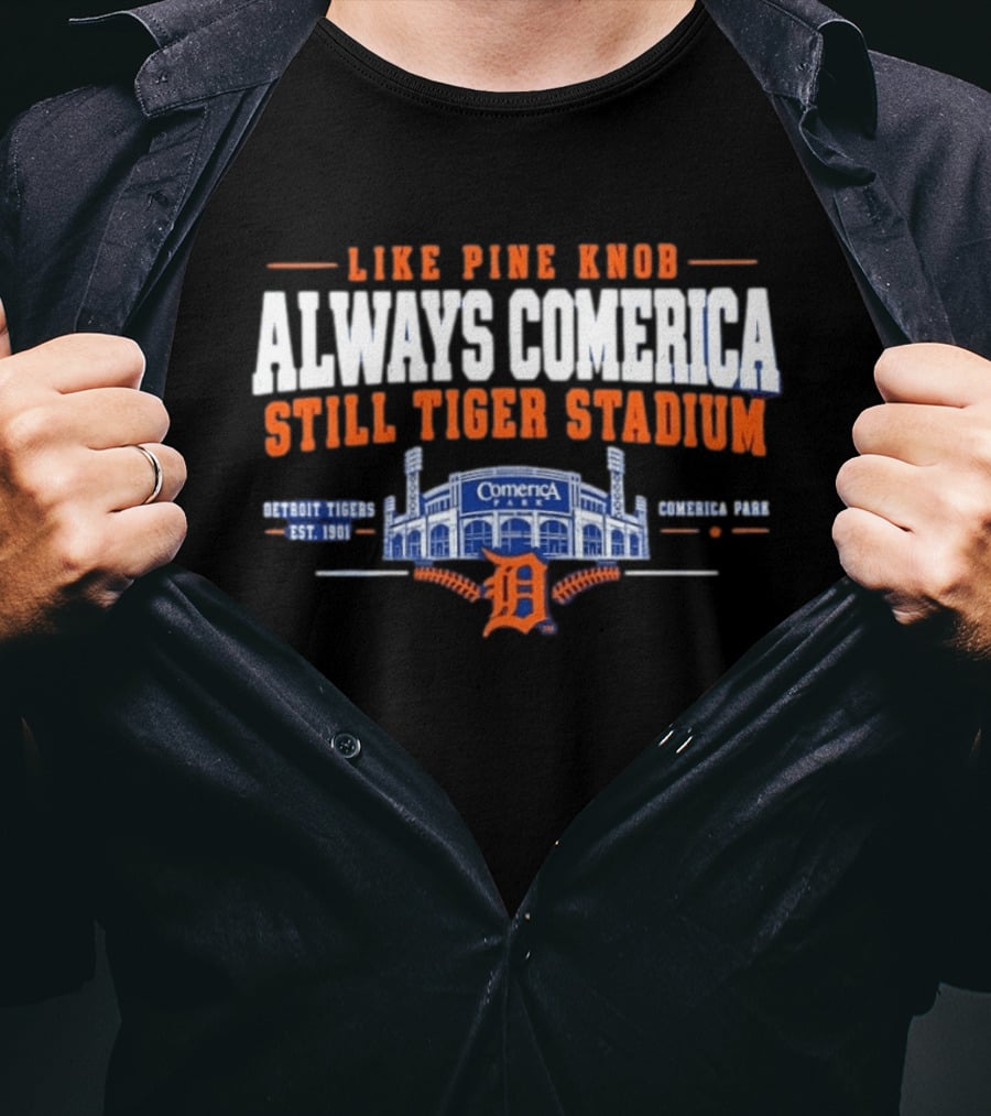 Detroit Tigers Comerica Park Pine Knob Tiger Stadium Fan T-Shirt
