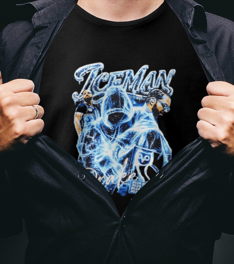 Drake Iceman 2026 Halloween Blue Neon T-Shirt
