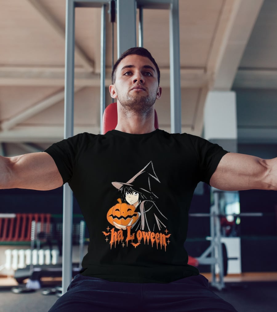 L Lawliet Witch With Pumpkin Halloween Death Note Anime T-Shirt