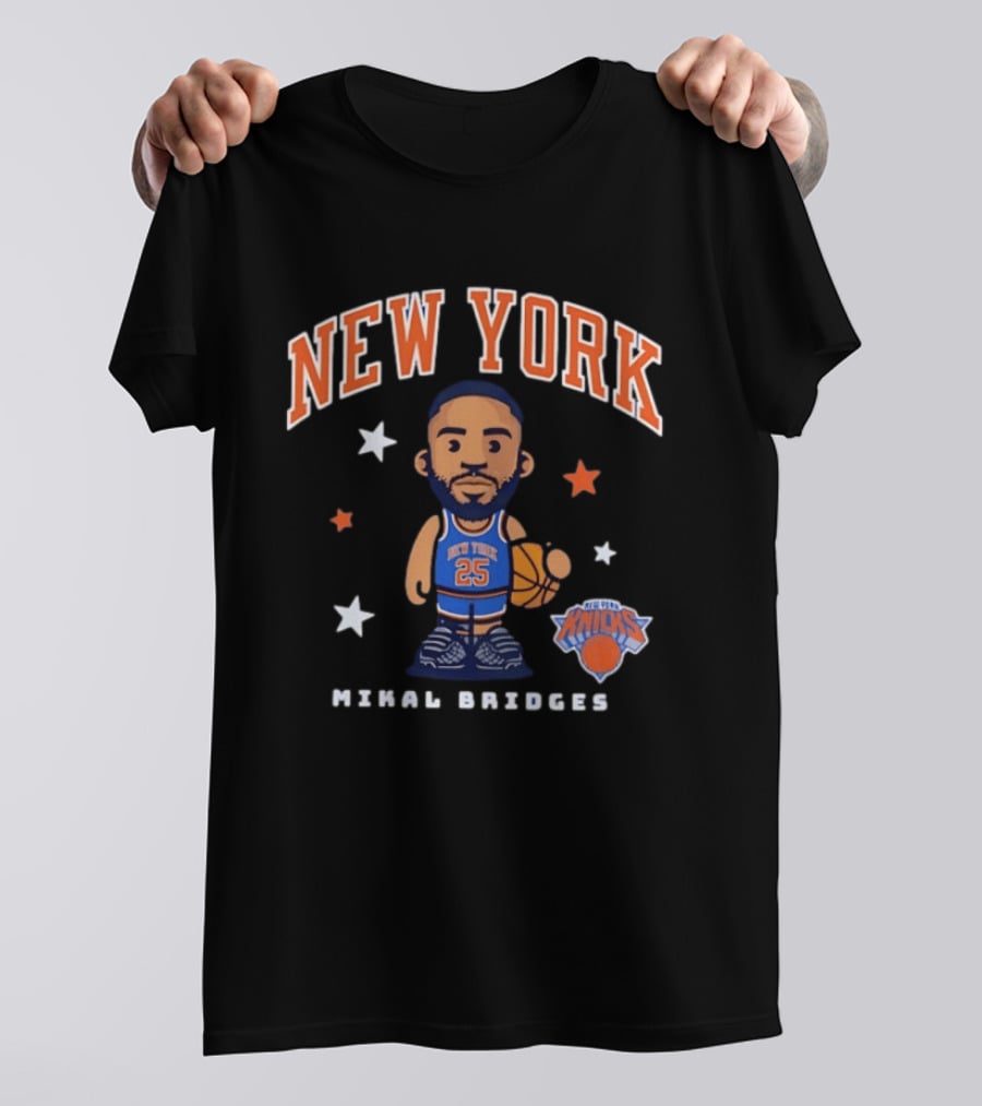 New York Knicks Mikal Bridges Basketball 25 T-Shirt