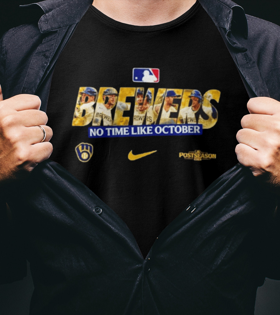 Milwaukee Brewers Postseason No Time Like October MLB Nike Collection 2026 T-Shirt