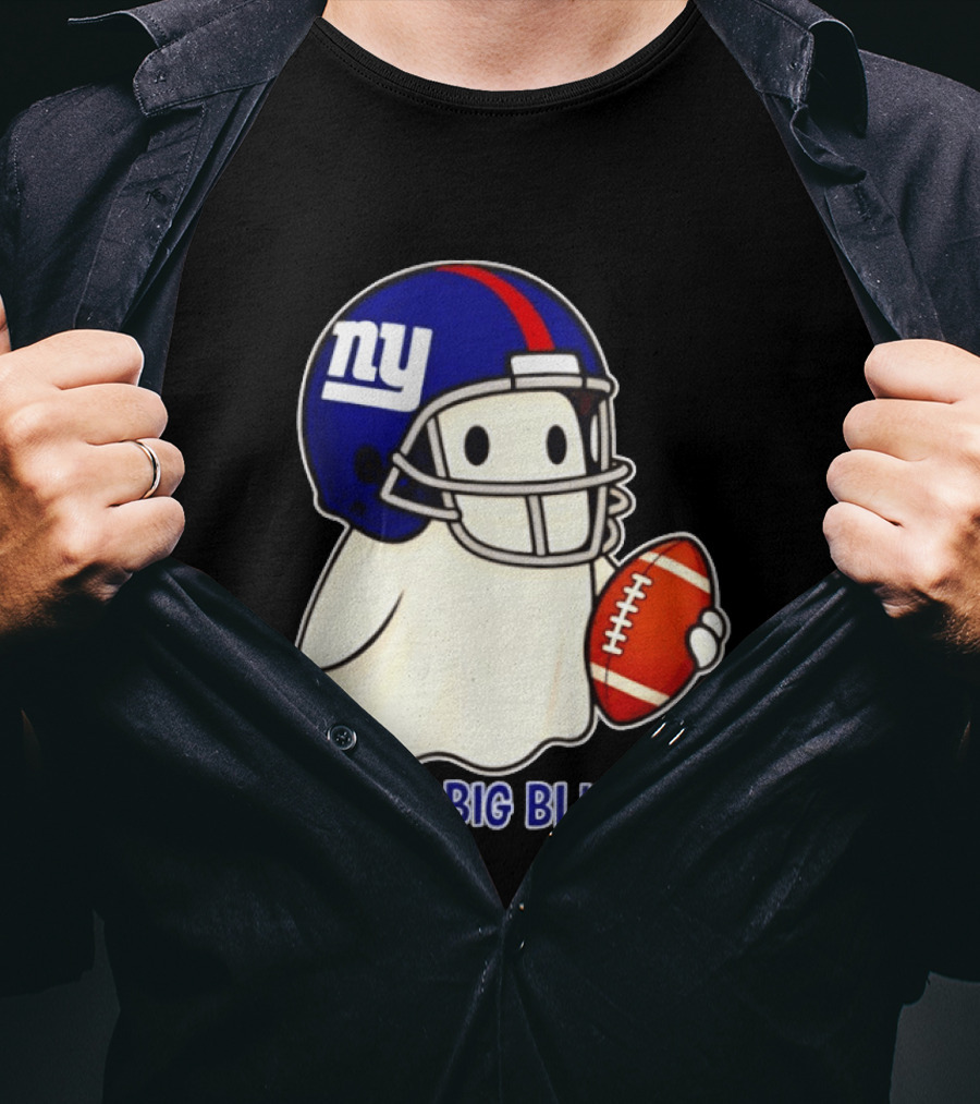 New York Giants Ghost Go Big Blue Halloween 2026 Football T-Shirt