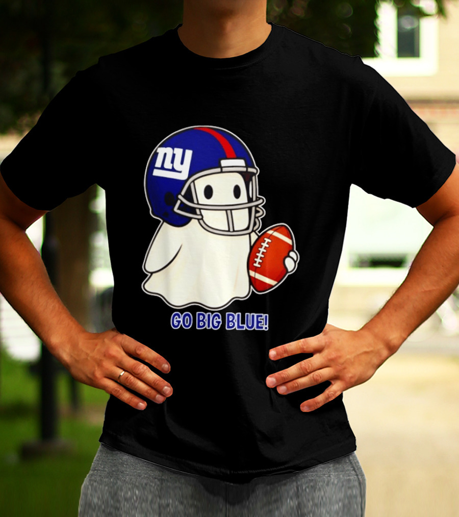 New York Giants Ghost Go Big Blue Halloween 2026 Football T-Shirt